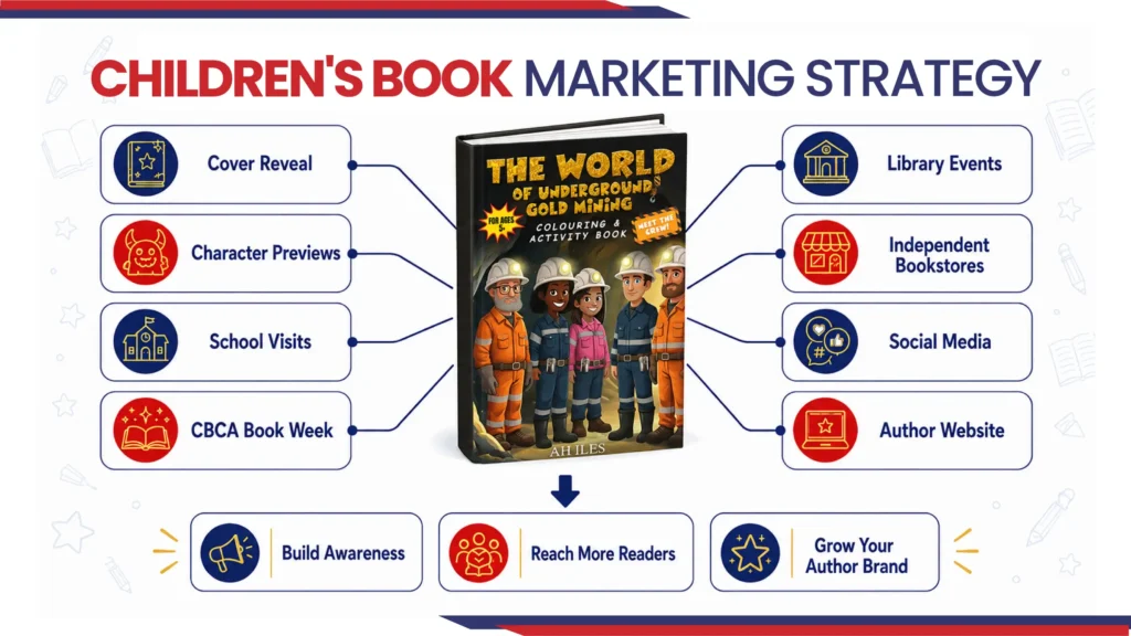 infographic showing children's book marketing strategy